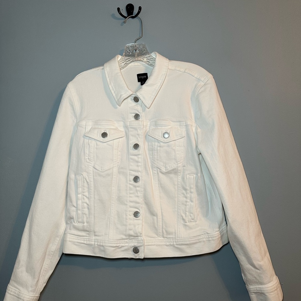 J. Crew Factory White Denim Jacket
